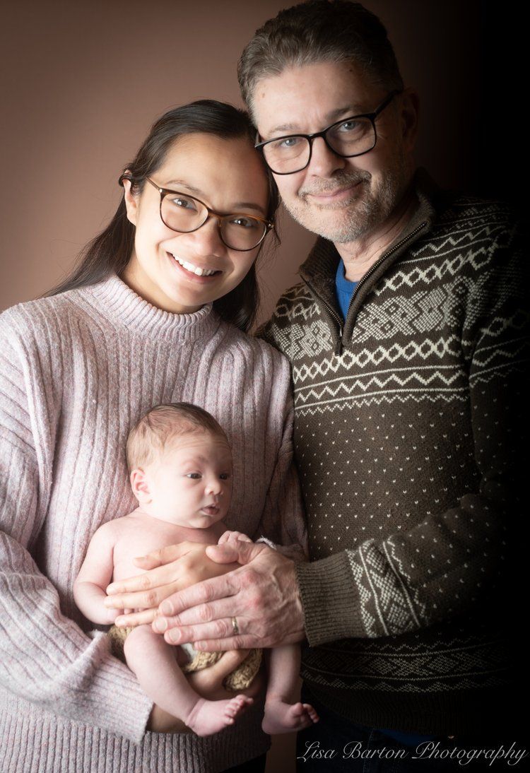 Baby Sebastian with parents born through Manchester Fertility