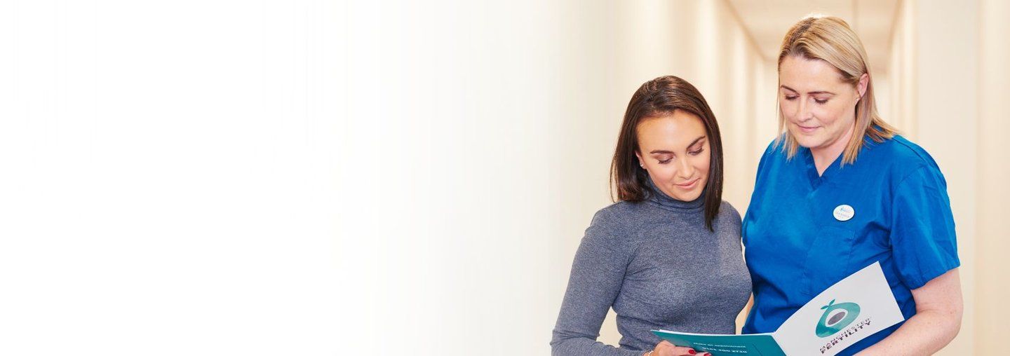 Manchester Fertility patient in the clinic, receiving support from fertility nurse