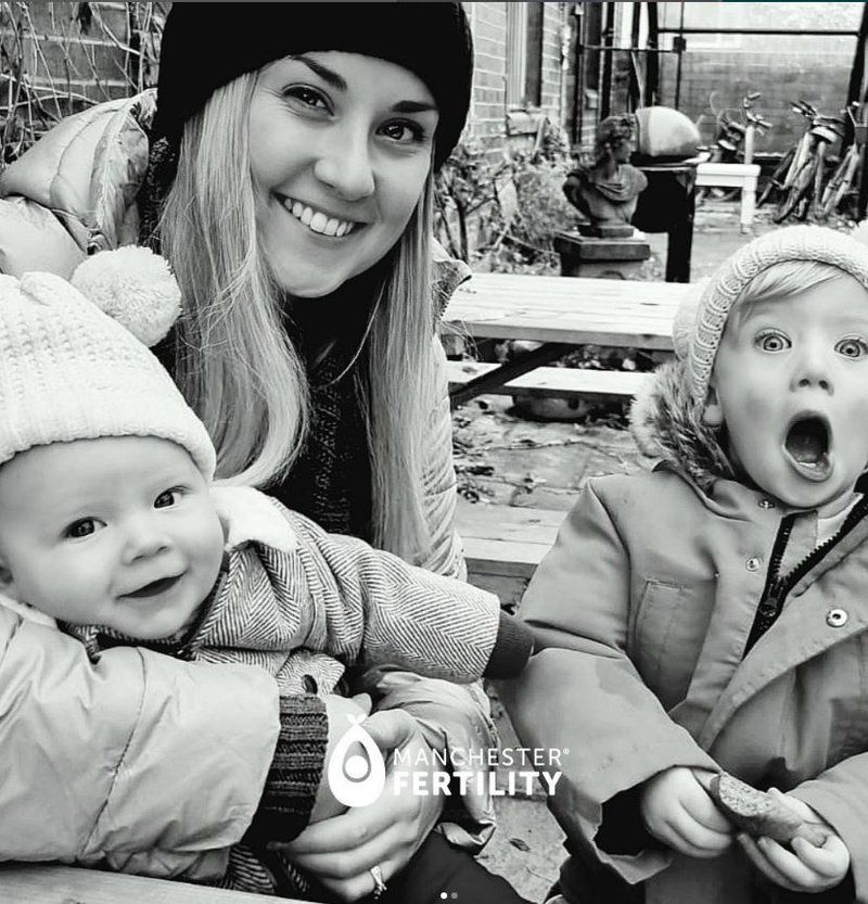 Mummy Kirsty with her two babies