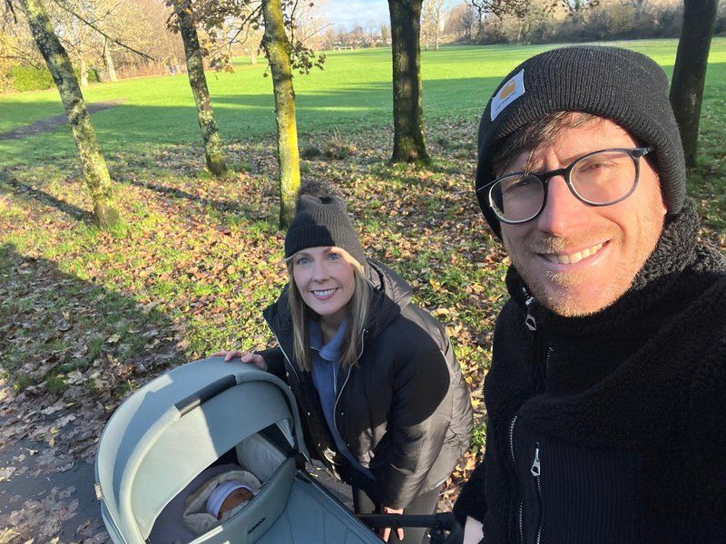 Baby Jude with parents born through Manchester Fertility