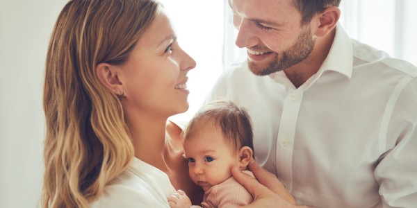 Mum, Dad and baby born through Manchester Fertility, utilising the MAGENTA™ & VIOLET™ Reports