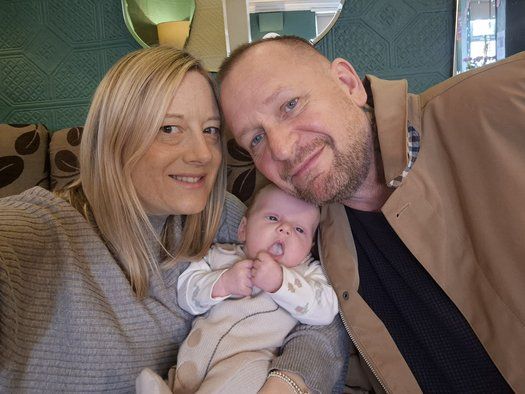 Baby Jackson with parents born through Manchester Fertility