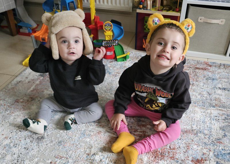 Siblings Noah and Poppy