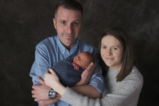 Baby Arthur with parents