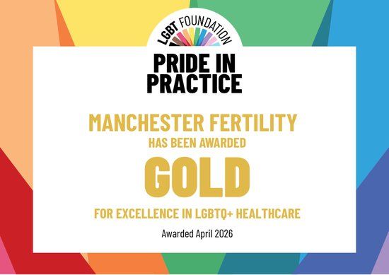 Manchester Fertility Awarded Gold Pride in Practice for Excellence in LGBTQ+ Healthcare