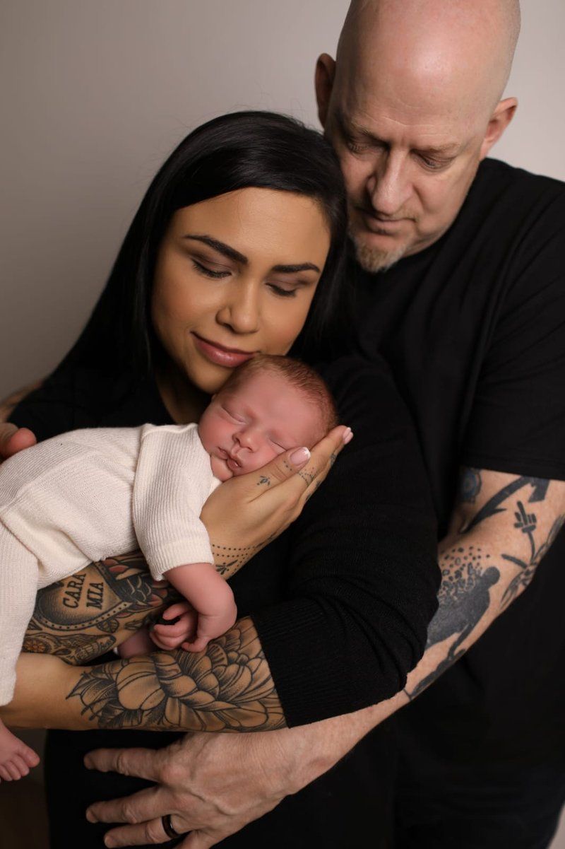 Baby Addam with parents born through Manchester Fertility
