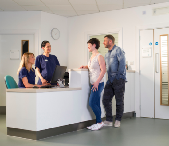 Couple discussing their fertility options at Manchester Fertility