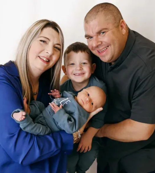 Oliver & James with parents born through Manchester Fertility
