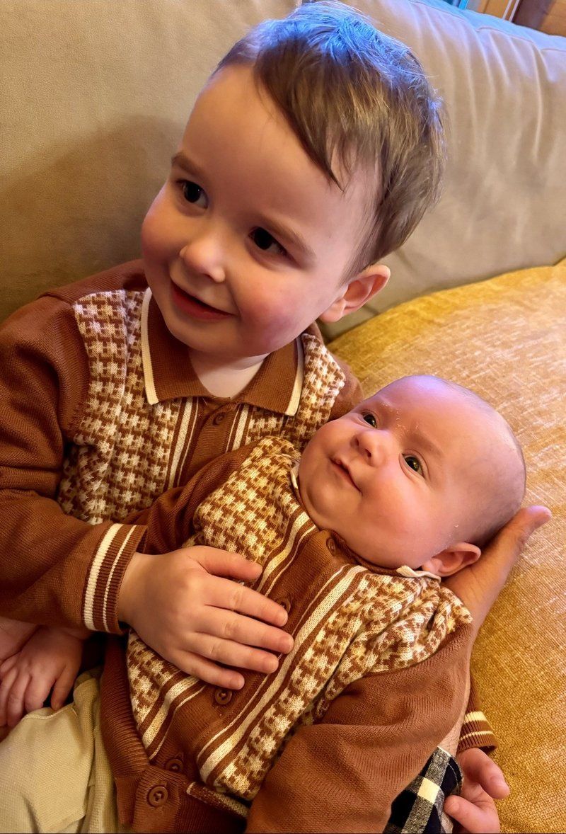 Baby Luca with big brother Spencer