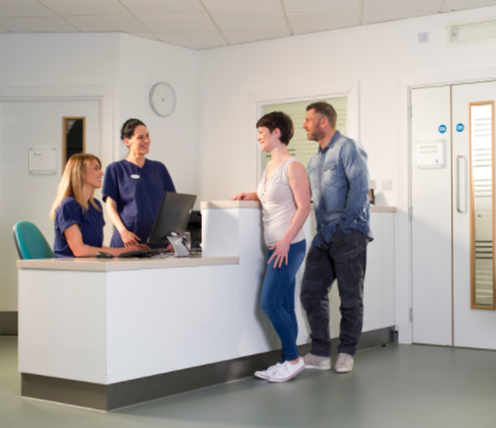 Couple discussing IVF options with the fertility clinic