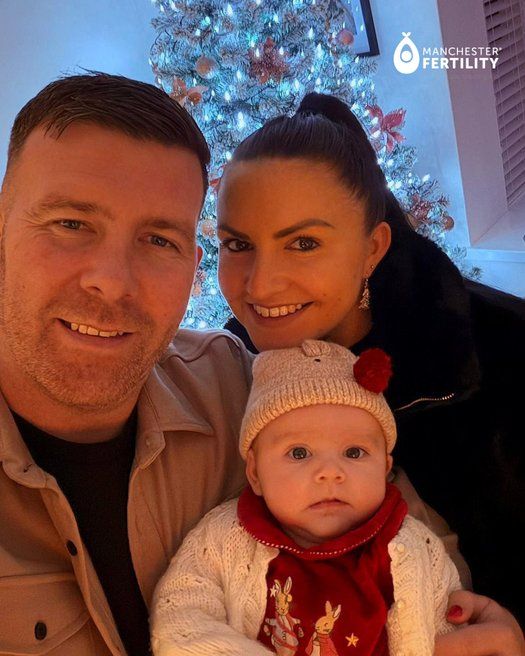 Baby Sophia with parents born through Manchester Fertility