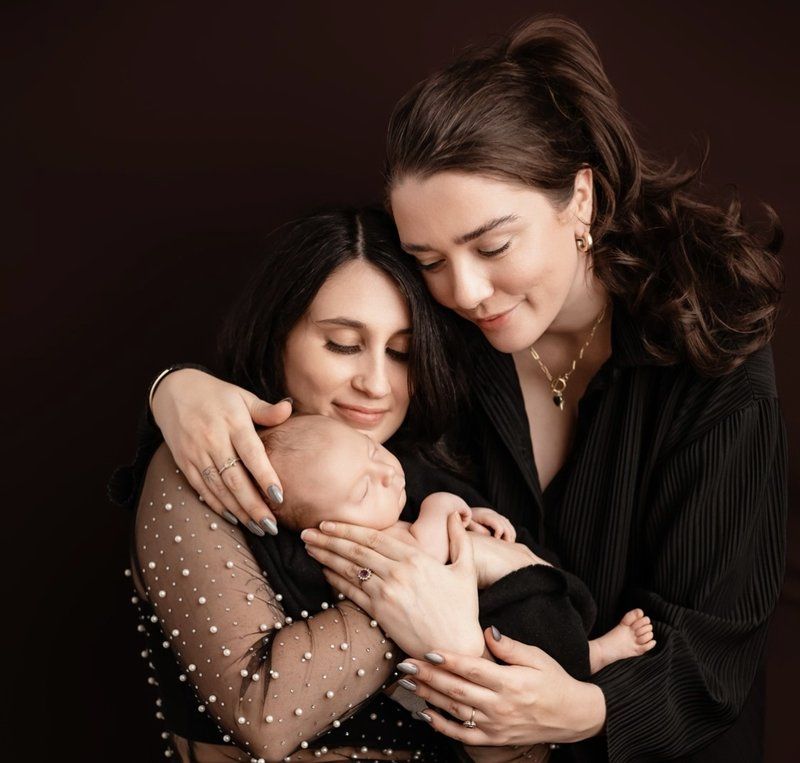 Baby Elton with his mums