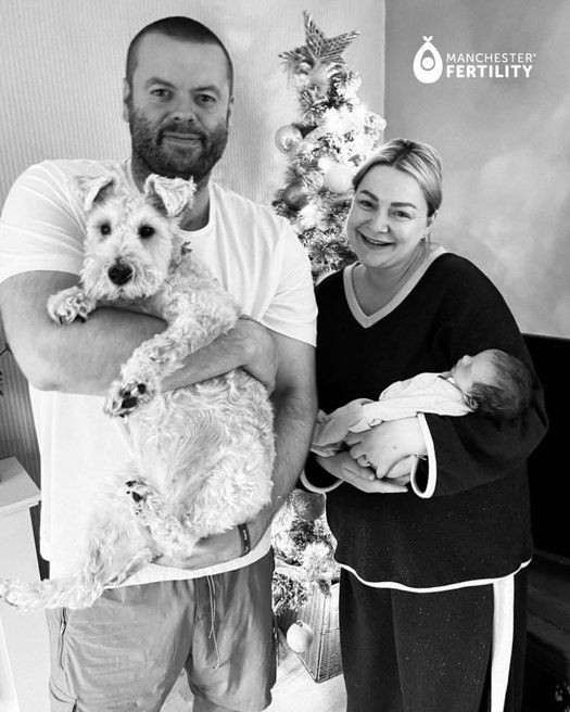 Baby Lydia with parents born through Manchester Fertility