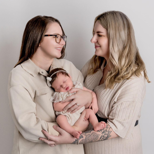 Baby Rosie with mums